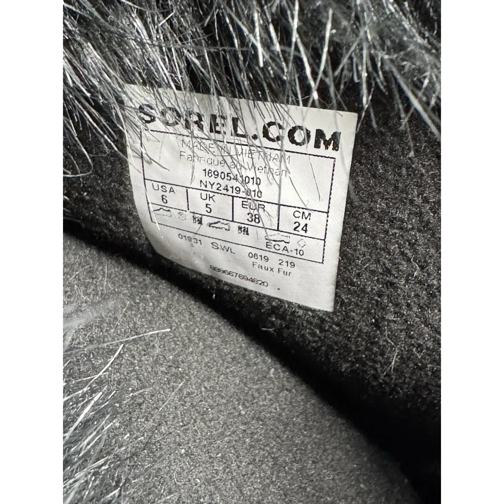 🔥SOREL Tofino🖤 fleece Lined‎ Quilted Fur Trim Winter Waterproof Snow Boots 6